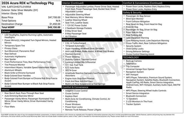 2026 Acura RDX Technology Package SH-AWD