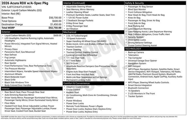 2026 Acura RDX A-Spec Package SH-AWD
