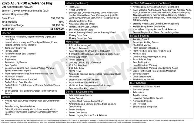 2026 Acura RDX Advance Package SH-AWD