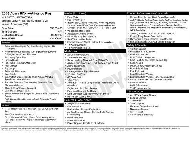 2026 Acura RDX Advance Package SH-AWD