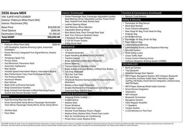 2026 Acura MDX Base SH-AWD