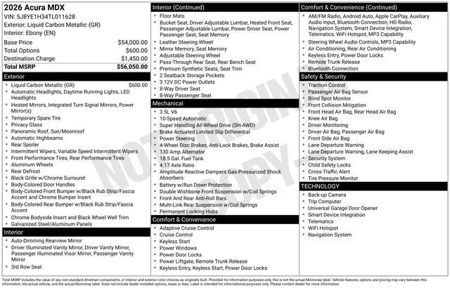 2026 Acura MDX Base SH-AWD