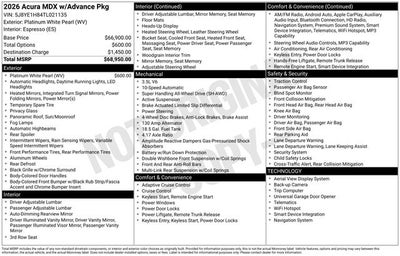 2026 Acura MDX Advance Package SH-AWD