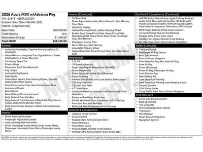 2026 Acura MDX Advance Package SH-AWD
