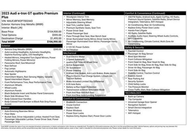 2023 Audi e-tron GT Premium Plus quattro